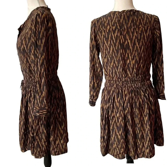 Elizabeth & James Paulina 100% Silk Abstract Print Shirt Dress Size 4 - Picture 7 of 13